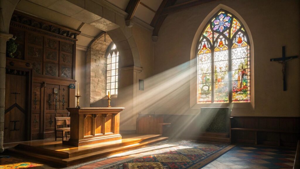 Imagem representando a liturgia do dia 31/05/2025 com luz suave e atmosfera espiritual