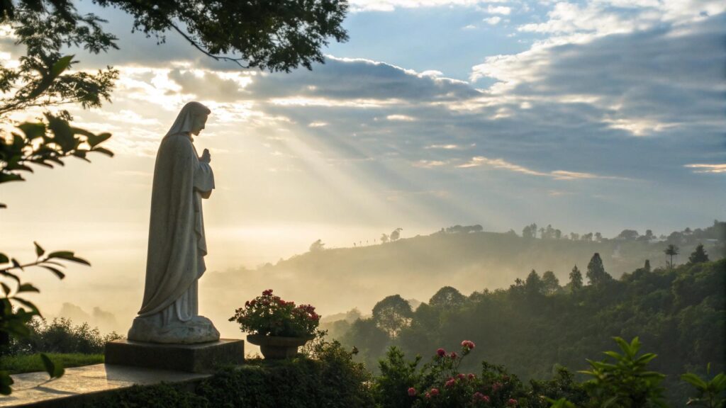 Imagem inspiradora com figura religiosa representando o santo do dia 30/05/2025 em cenário de paz e fé