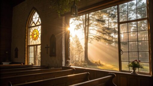 Liturgia do dia 15/06/2025 com cena de meditação dominical em ambiente de fé e esperança