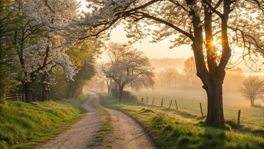 Mensagem de bom dia com carinho para domingo 15/06/2025 com paisagem serena e inspiradora