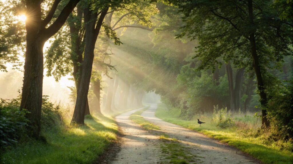 paisagem serena para a mensagem do dia de terça-feira 17/06/2025 com reflexão de fé, inspiração e bons pensamentos