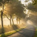 Imagem de uma paisagem serena ao amanhecer com luz dourada e atmosfera espiritual para inspirar fé e esperança neste domingo 06 de julho de 2025