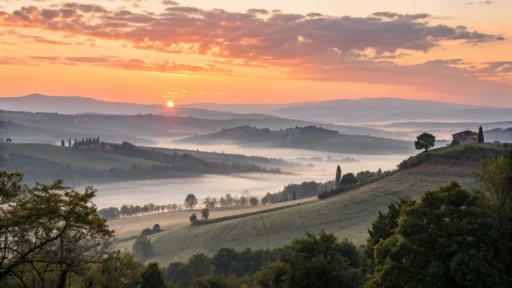 Imagem de um amanhecer tranquilo com tons pastéis, sugerindo paz e serenidade.