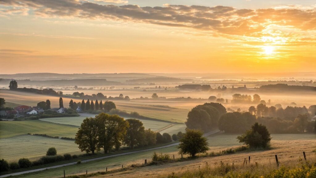 Imagem de um nascer do sol sereno representando fé, esperança e inspiração bíblica para a semana