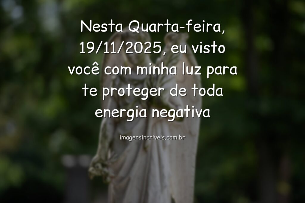 Anjo da Guarda etéreo envolto em luz abstrata, simbolizando proteção espiritual contra energias negativas em 19/11/2025.