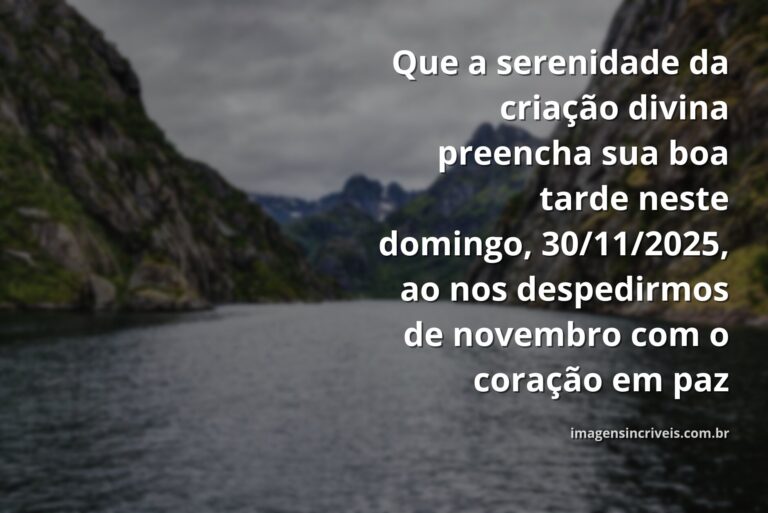 Paisagem serena de um lago refletindo o céu ao entardecer, transmitindo a paz e a esperança de um fim de domingo.