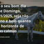 Paisagem serena de um lago refletindo o céu azul ao amanhecer, transmitindo a paz e a alegria de um bom dia de domingo.