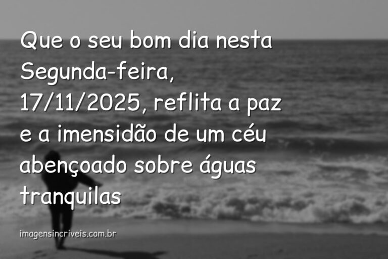 Paisagem serena de um lago ao amanhecer com céu claro e reflexo na água, evocando paz para um começo de semana abençoado.