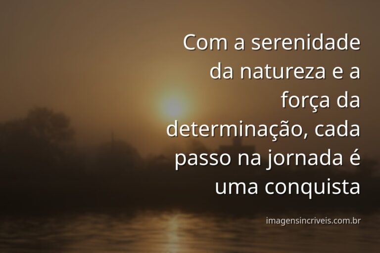 Paisagem serena de um lago cristalino refletindo um céu azul com nuvens, evocando sentimentos de paz, força e determinação.