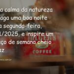 Céu noturno estrelado refletindo sobre um lago sereno, cercado por silhuetas de árvores, evocando paz e positividade.