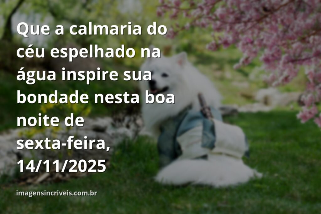 Céu sereno ao entardecer refletido em águas calmas de um lago, transmitindo uma sensação de paz, bondade e tranquilidade.