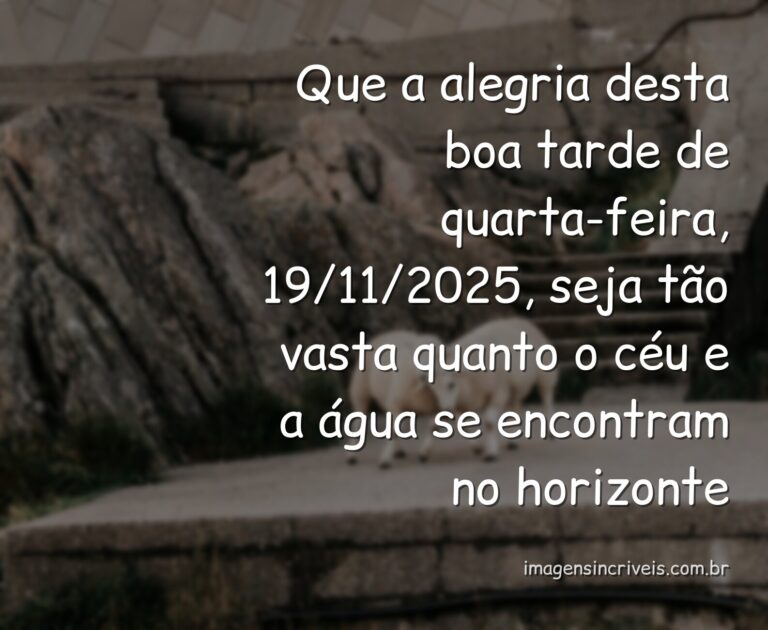 Paisagem serena com céu azul claro refletindo em águas tranquilas, evocando um sentimento de paz e alegria para uma tarde de quarta.