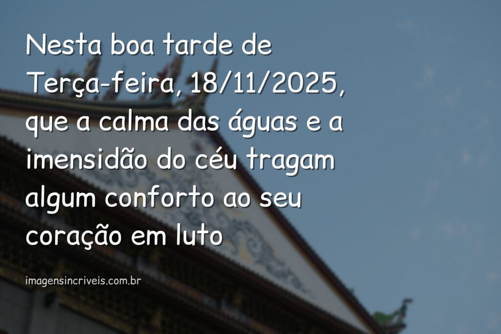 Céu sereno sobre um lago calmo ao entardecer, refletindo um sentimento de paz, saudade e luto em um cenário natural.
