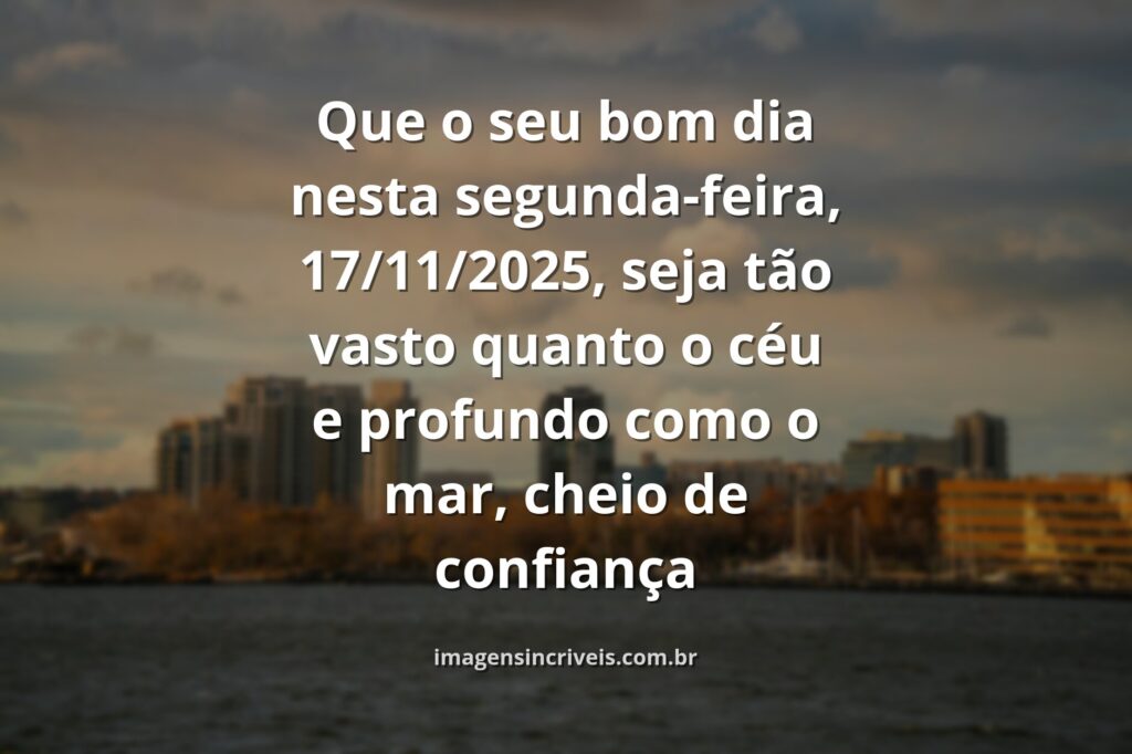 Céu azul claro refletindo sobre a superfície calma da água, transmitindo a serenidade e a confiança para um novo começo de semana.