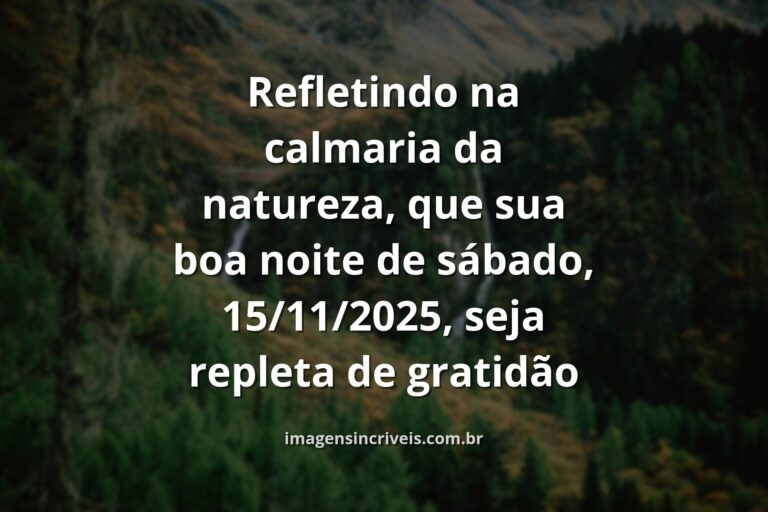 Paisagem noturna serena com céu estrelado refletido na água calma, evocando sentimentos de paz e gratidão neste sábado.