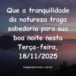 Céu estrelado refletido em um lago calmo, transmitindo a paz e a sabedoria de uma noite serena de terça-feira.