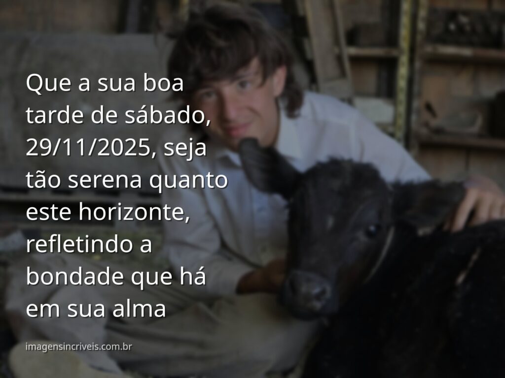Paisagem serena com um lago calmo refletindo um céu vasto e claro, transmitindo um sentimento de paz e bondade na tarde de sábado.