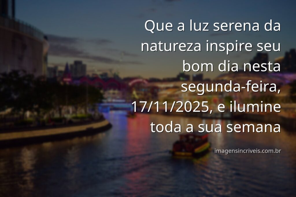 Nascer do sol sereno sobre um lago calmo, com céu claro, simbolizando a luz e a esperança de um novo começo de semana.