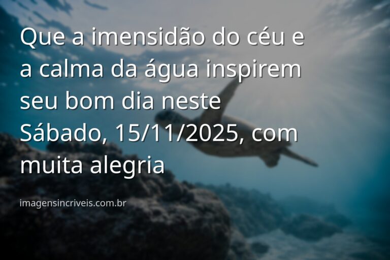 Céu azul e ensolarado refletido sobre um lago sereno, transmitindo a sensação de paz e alegria de um bom dia de sábado.