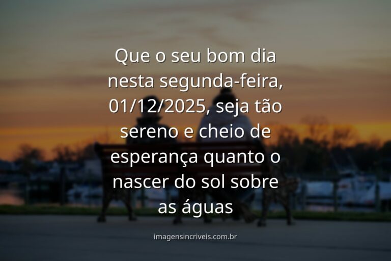 Nascer do sol sereno sobre um lago calmo, com céu em tons de laranja e azul, transmitindo paz para um novo começo de mês e semana.