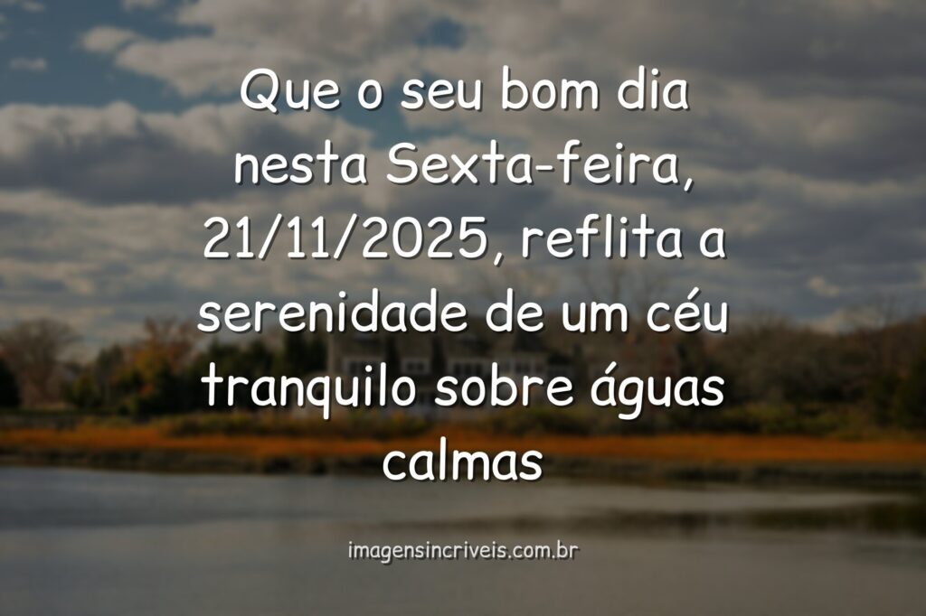 Céu azul com nuvens brancas refletido perfeitamente em um lago calmo, cercado por natureza, transmitindo profunda sensação de serenidade.
