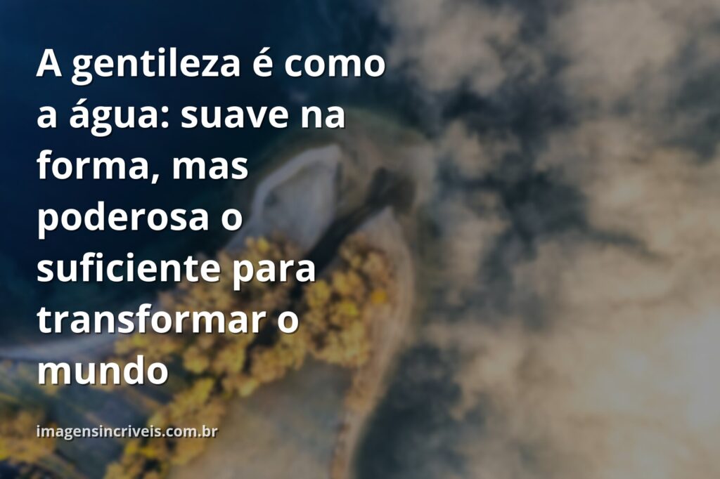 Céu sereno com nuvens suaves refletido em um lago calmo, transmitindo a paz e a força transformadora da gentileza e compaixão.