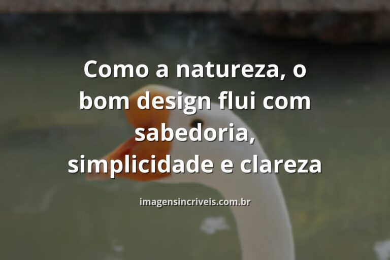 Paisagem serena com céu azul refletido na água calma, transmitindo a sabedoria e simplicidade do design inspirado na natureza.