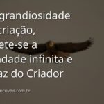 Céu vasto com nuvens suaves refletindo sobre a superfície calma de um lago, evocando um sentimento de paz, fé e a presença divina na natureza.