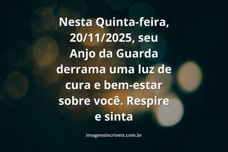 Anjo da guarda como uma luz abstrata e espiritual, simbolizando a mensagem de esperança e saúde para o dia 20 de novembro de 2025.