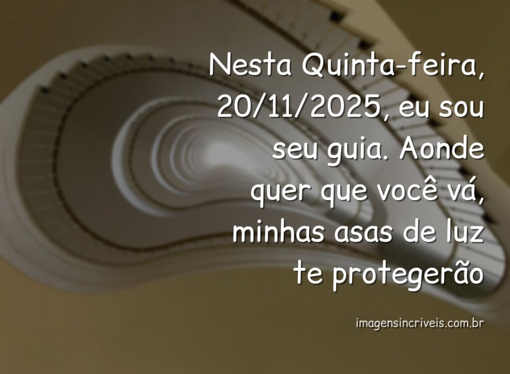 Anjo da guarda como uma luz abstrata e espiritual, simbolizando esperança e proteção para a mensagem de viagem de 20/11/2025.
