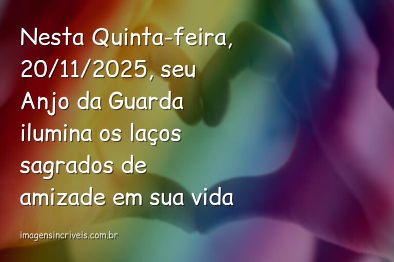 Anjo da guarda em luz abstrata simbolizando a esperança e a proteção divina sobre as amizades na mensagem de 20/11/2025.