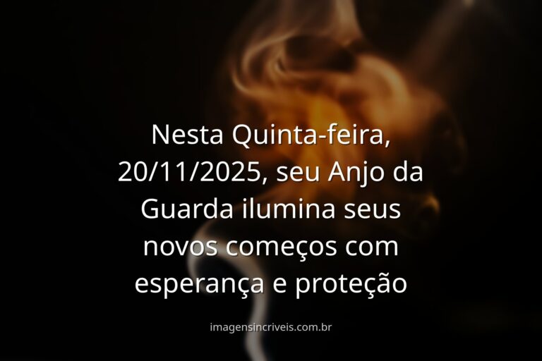 Anjo da Guarda em luz abstrata simbolizando esperança para novos começos na mensagem de 20/11/2025.