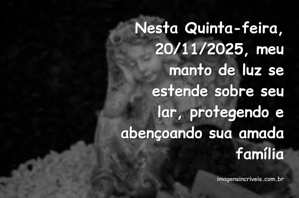 Luz celestial e abstrata emanando de um anjo da guarda, simbolizando a proteção espiritual da família na mensagem de 20/11/2025.