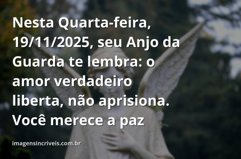 Anjo da Guarda em luz abstrata, simbolizando a esperança e proteção espiritual para quem busca sair de um relacionamento tóxico em 19/11/2025.