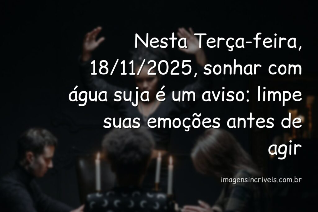 Cenário noturno surreal e abstrato simbolizando o sonho com água suja na previsão de 18 de novembro de 2025.