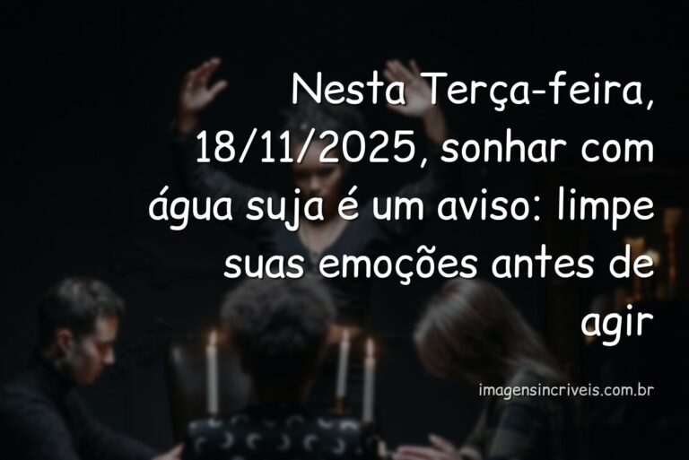 Cenário noturno surreal e abstrato simbolizando o sonho com água suja na previsão de 18 de novembro de 2025.