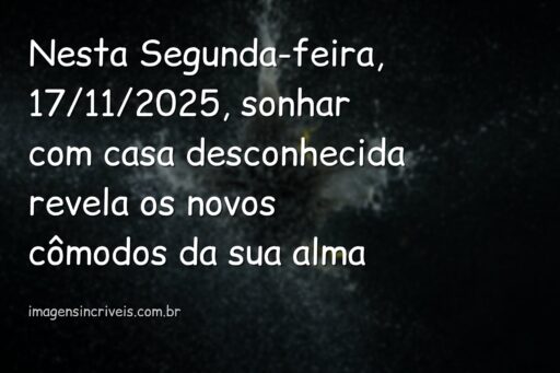 Cenário noturno surreal e abstrato simbolizando o inconsciente ao sonhar com casa desconhecida na interpretação do dia 17/11/2025.