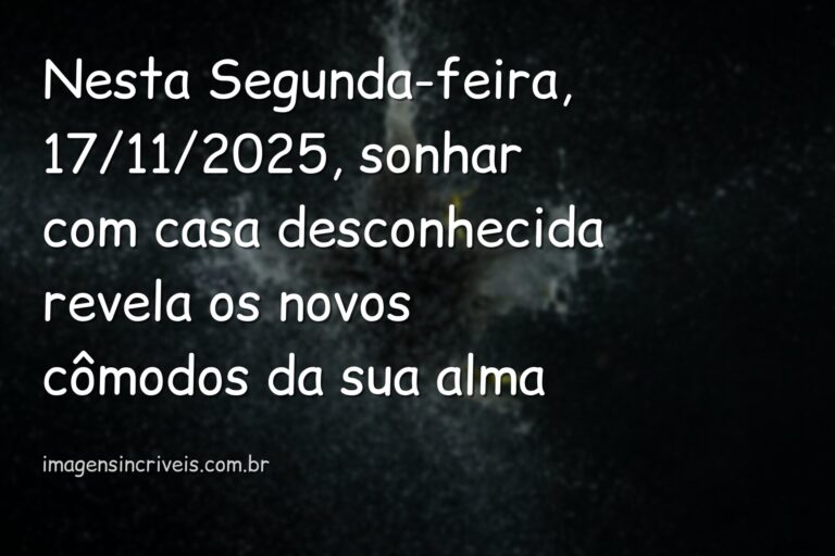 Cenário noturno surreal e abstrato simbolizando o inconsciente ao sonhar com casa desconhecida na interpretação do dia 17/11/2025.