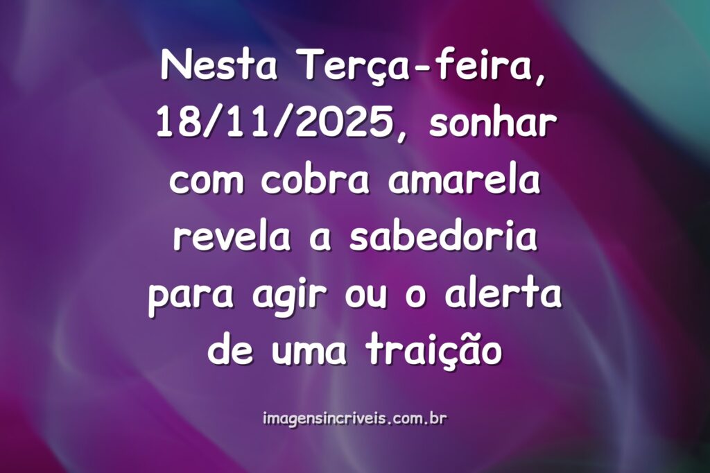 Cena noturna abstrata e surreal para ilustrar a interpretação do sonho com cobra amarela na data de 18 de novembro de 2025.