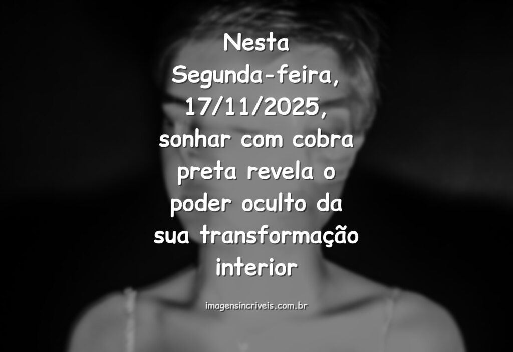 Cenário noturno, abstrato e surreal, ilustrando a interpretação do sonho com cobra preta para o dia 17 de novembro de 2025.