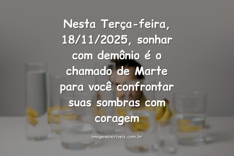 Cena noturna, surreal e abstrata, simbolizando os conflitos internos de um sonho com demônio na data específica de 18/11/2025.