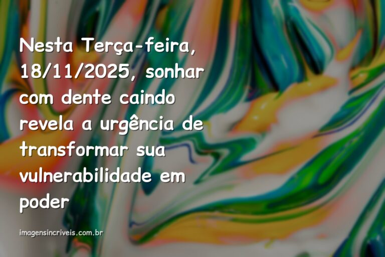 Cena noturna, surreal e abstrata, representando a ansiedade do sonho de perder os dentes na previsão específica de 18/11/2025.
