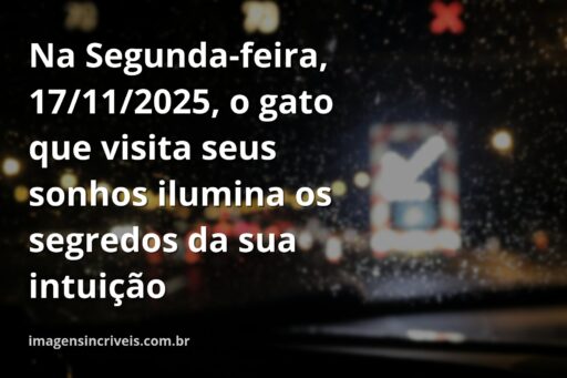 Cena onírica e surreal com a silhueta de um gato contra um céu noturno abstrato, simbolizando a intuição do dia 17/11/2025.