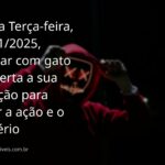 Cena noturna, surreal e abstrata, com a silhueta de um gato se formando nas estrelas, simbolizando o sonho de 18/11/2025.