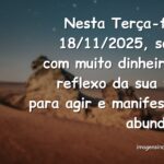Cena noturna, surreal e abstrata, com luzes flutuantes simbolizando a interpretação de sonhar com muito dinheiro no dia 18/11/2025.