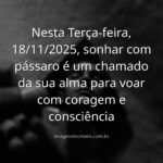 Cena abstrata e surreal de um pássaro de luz voando num céu noturno estrelado, simbolizando a interpretação de sonhos para 18/11/2025.