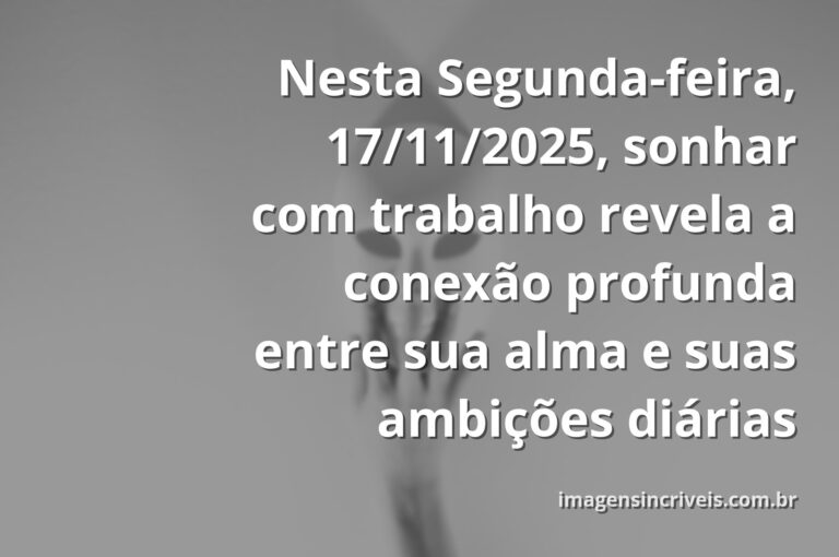 Cenário noturno, abstrato e surreal, simbolizando os significados ocultos de sonhar com trabalho na data de 17/11/2025.