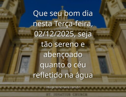 Paisagem serena de um lago refletindo o céu azul ao amanhecer, transmitindo paz para um começo de mês abençoado.