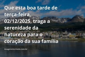 Paisagem serena com céu azul, águas calmas e natureza verdejante, transmitindo paz para uma tarde em família.