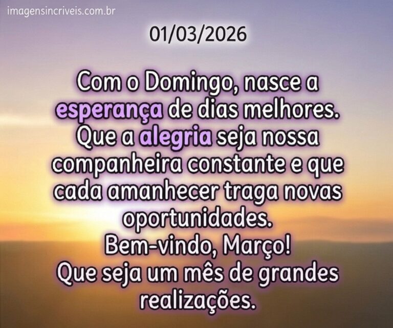 Bom Dia Bem Vindo Marco Domingo 01 03 2026